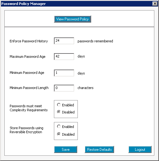 Free Active Directory Password Manager Tool